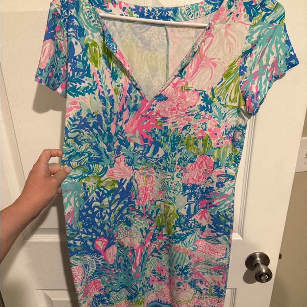 Vibrant Floral V-Neck Dress